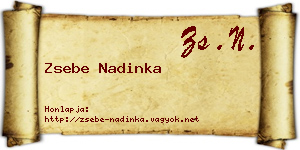 Zsebe Nadinka névjegykártya